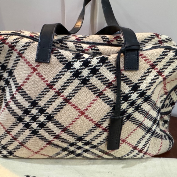Burberry Vintage Wool Nova Check Bowler Bag - Picture 3 of 5